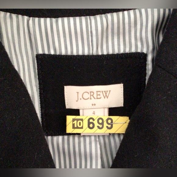 J CREW Black Wool Felt One-Button Jacket - Small / 4 US - Picture 4 of 5